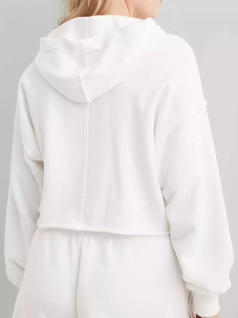 Dropped Shoulder Cropped Hoodie, image 35