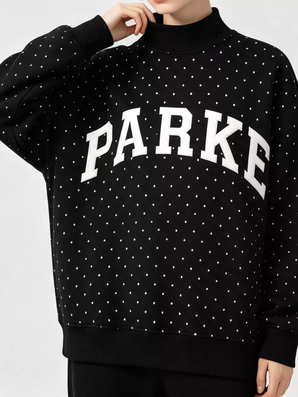 Polka Dot Letter Graphic Sweatshirt, image 8