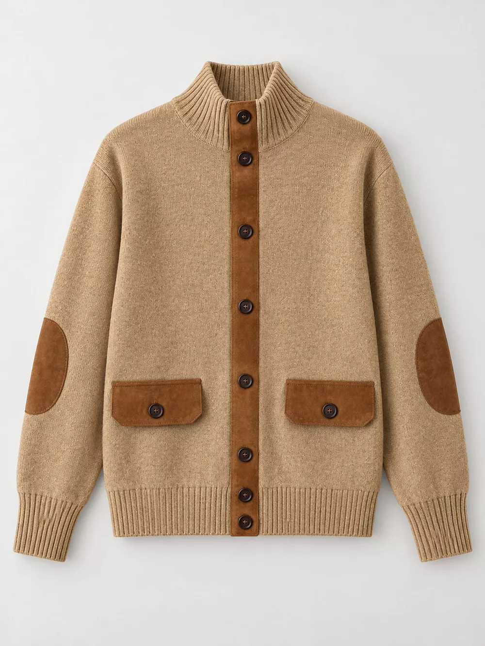 Ribbed-Knit Mock Neck Cardigan, image 11