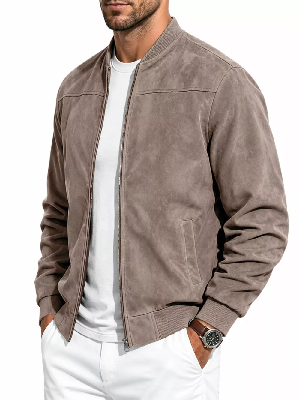 Men's Full Size Zip Up Long Sleeve Jacket Plus Size, image 16