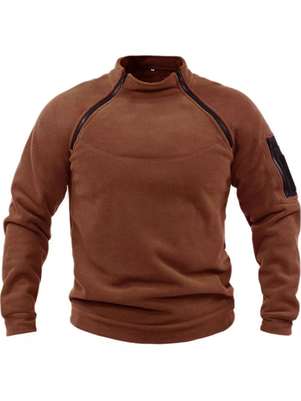Men's Full Size Fleece Sweatshirt with Dual Zipper Plus Size, image 13