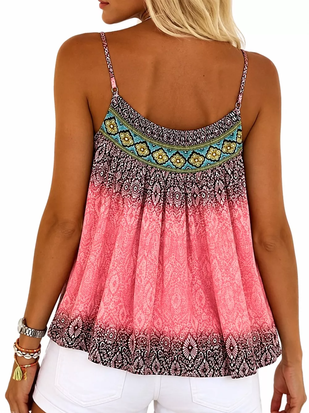 Full Size Printed Scoop Neck Cami Plus Size, image 3