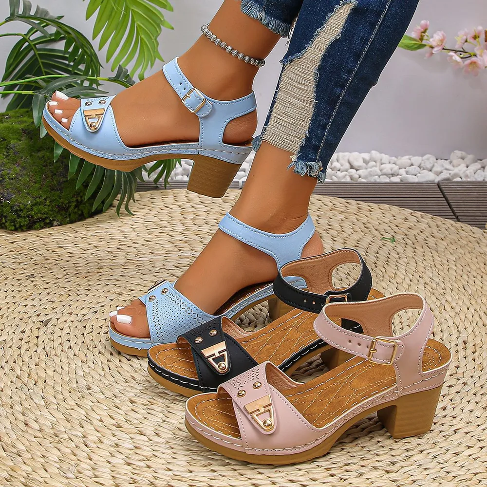 Vintage Block Heel Sandals, image 7