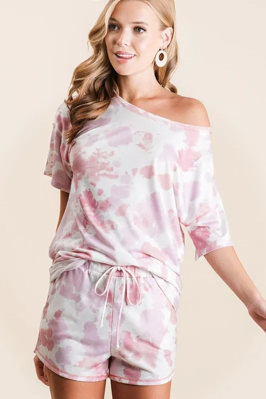 Tie Dye Print Terry Shorts With Side Pockets, image 12