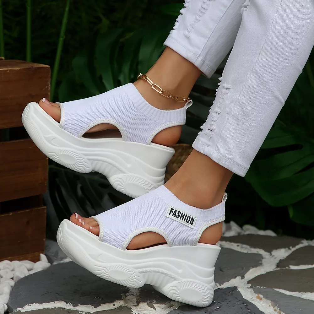 Open Toe Platform Wedge Sandals, image 5