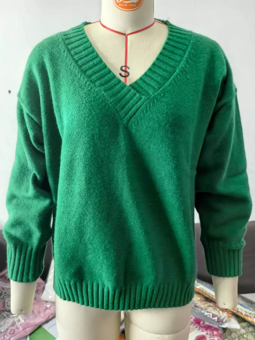 Full Size V-Neck Dropped Shoulder Sweater Plus Size, image 51