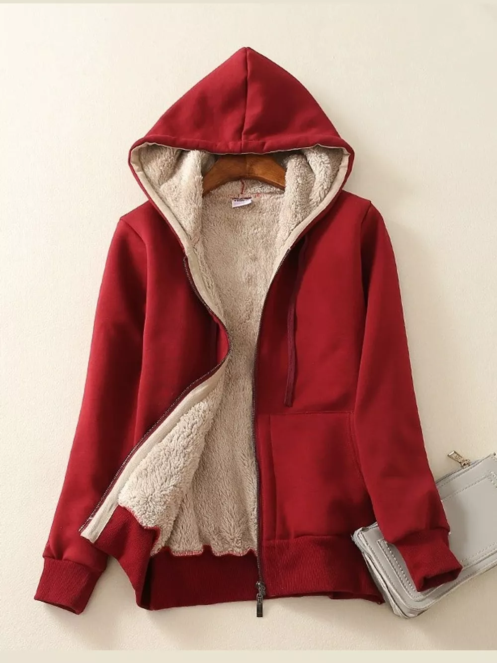 Plus Size Fleece-Lined Thermal Zip-Up Hoodie, image 5