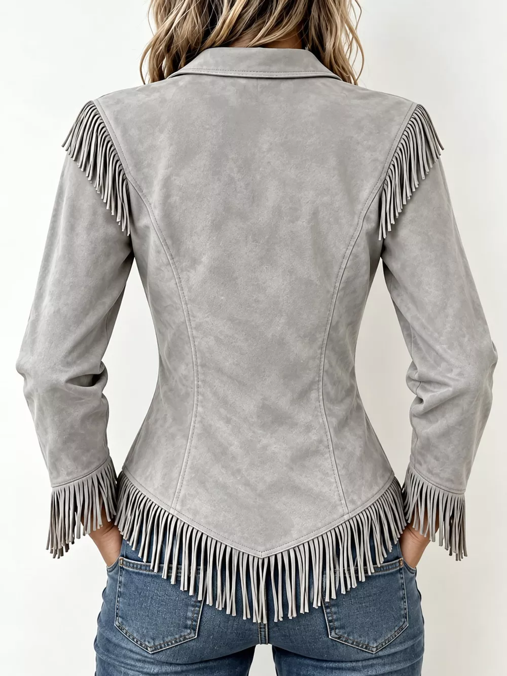 Full Size Fringed Button Up Shirt Plus Size, image 30