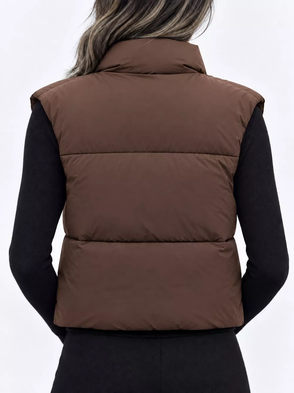 Zip-Up Puffer Vest Coat, image 7