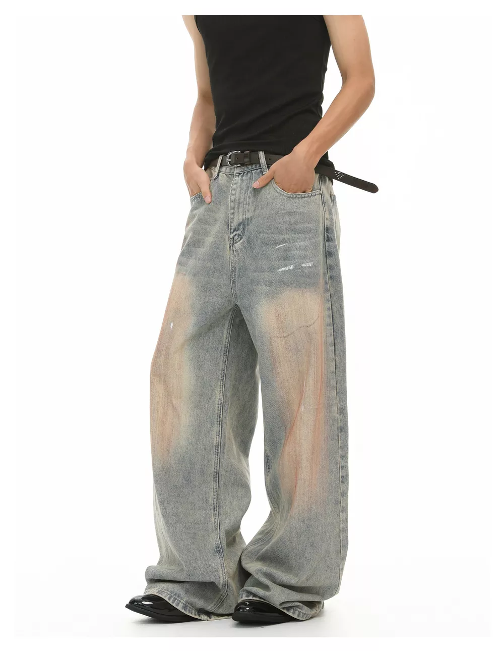 Men's Baggy Vintage Wash Jeans, image 3