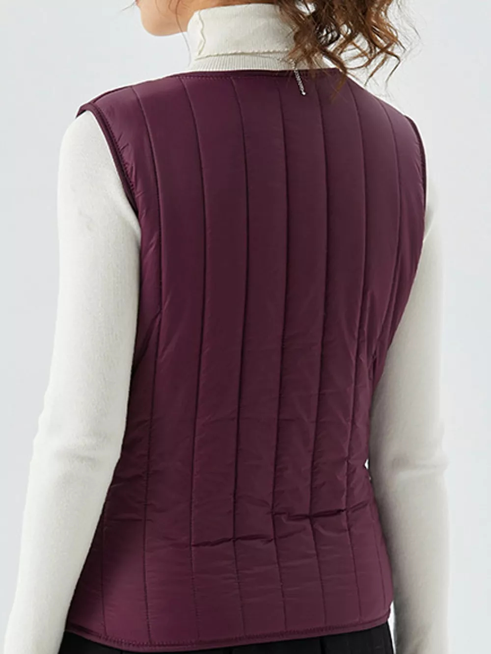 Full Size Quilted Button Up Vest Coat Plus Size, image 20