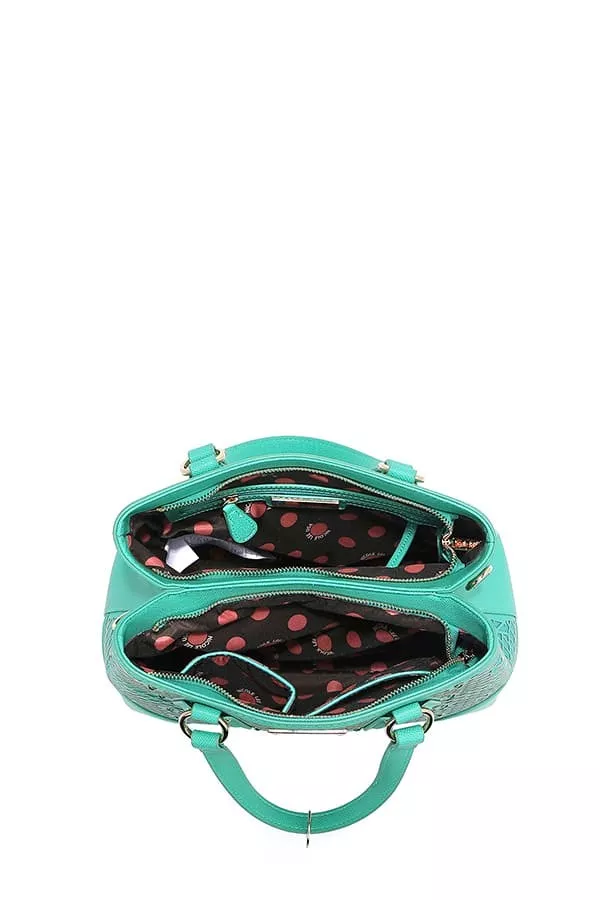 Monogram Pattern Handbag with Rhinestones Decor, image 12