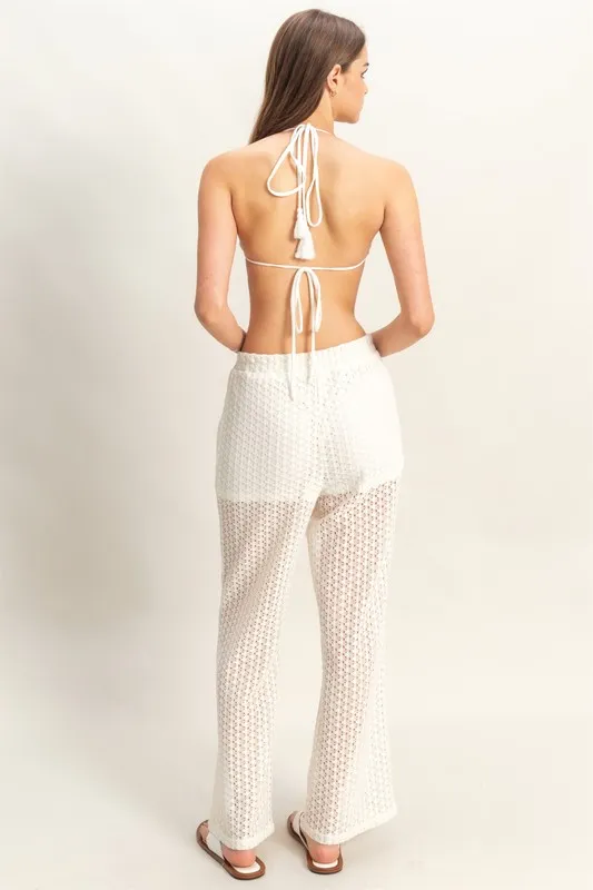 Crochet Bra and Drawstring Pants Set, image 3