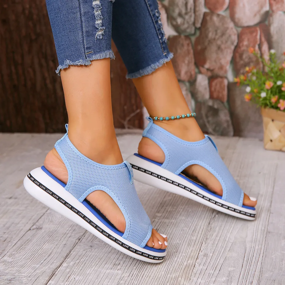 Mesh Open Toe Platform Sandals, image 8