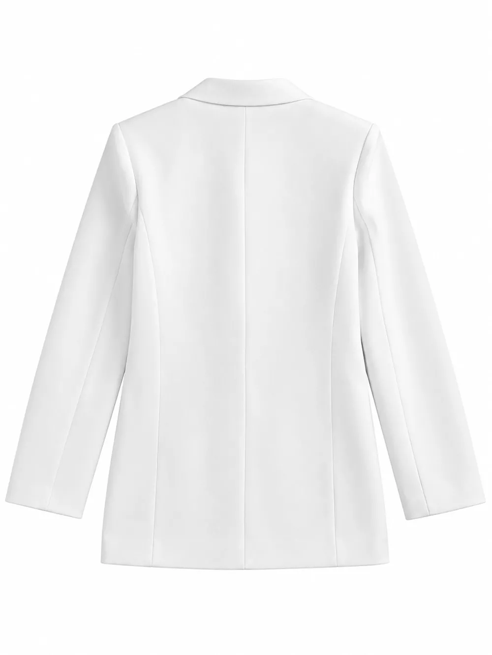 Full Size Minimalist Double-Breasted White Blazer Plus Size, image 3