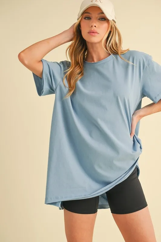 Round Neck Short Sleeve Oversized T-Shirt, image 2