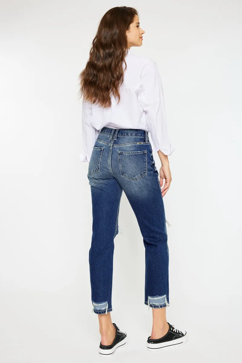 High Rise Distressed Mom Fit Jeans, image 6