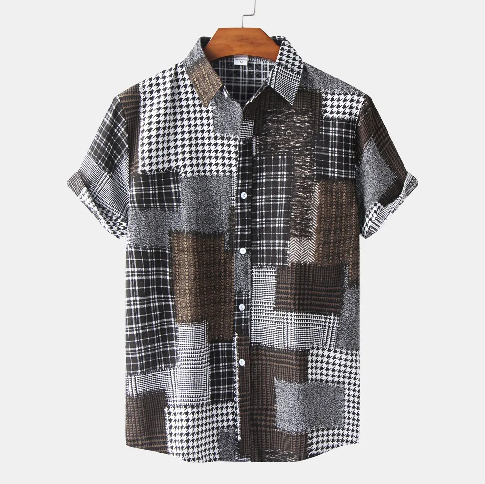 Men's Plus Size Plaid Short Sleeve Button-Up Shirt, image 8