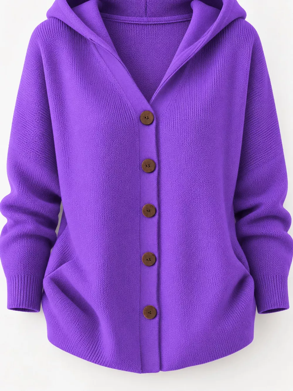 Full Size Hooded Button-Down Knit Cardigan Plus Size, image 32