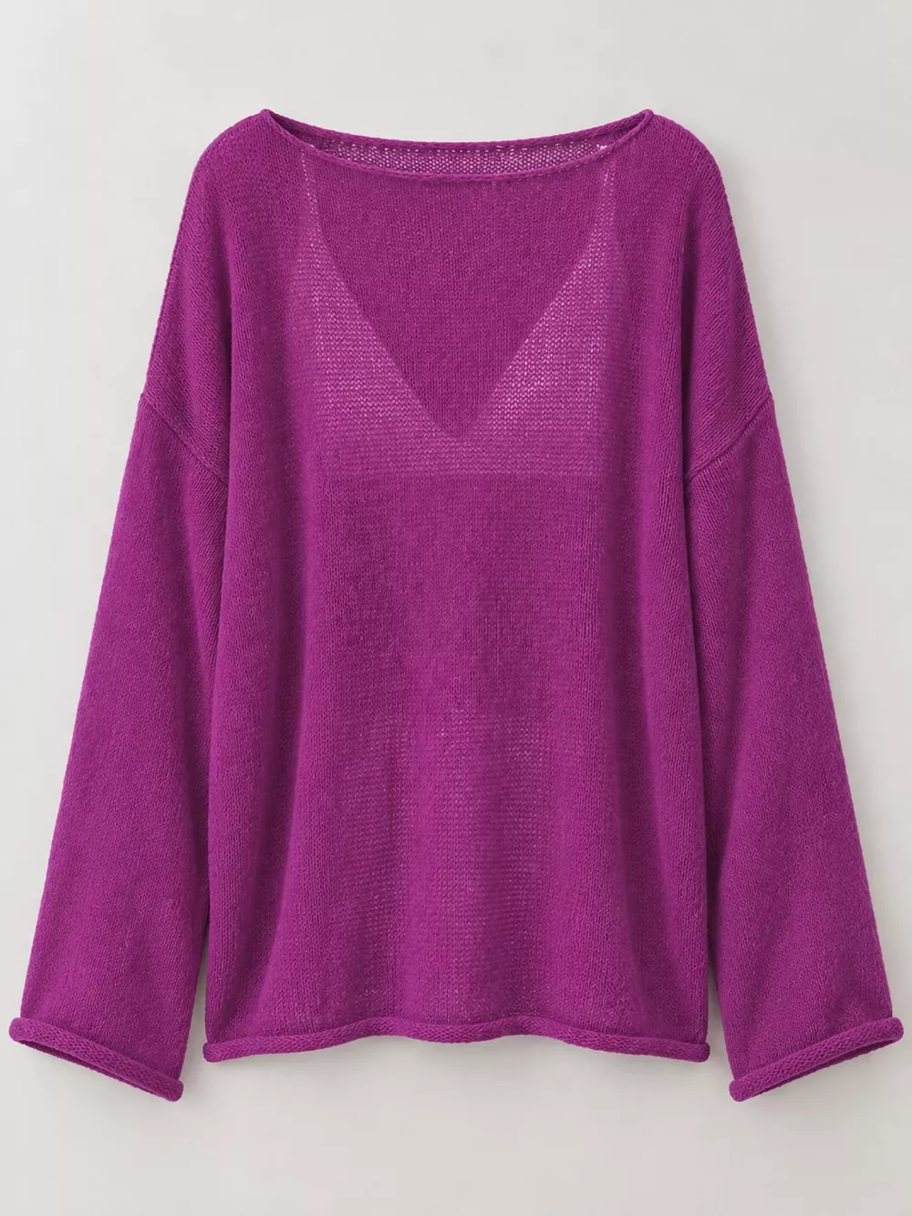 Lightweight Dropped Shoulder Knit Cover Up, image 53