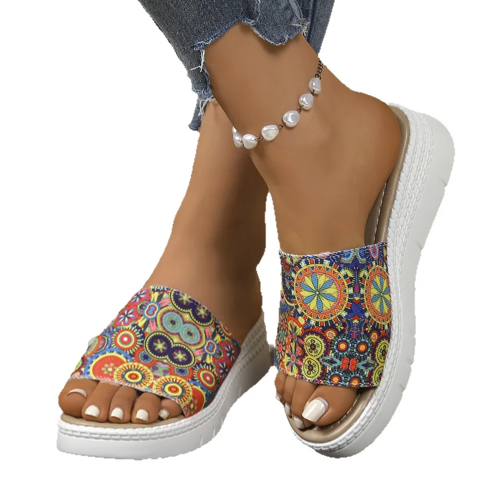 Bohemian Printed Platform Sandals, image 2