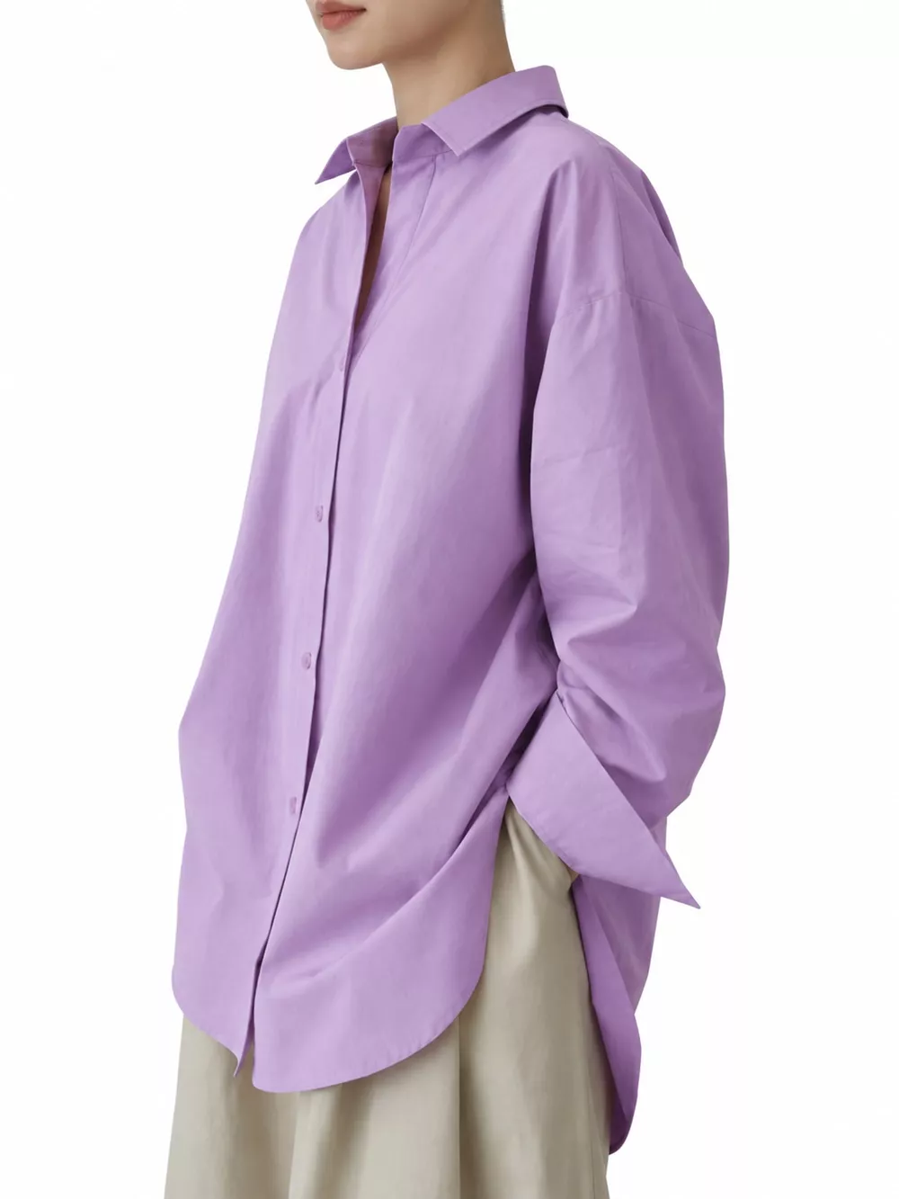 Full Size Oversized Button-Down Long Sleeve Shirt Plus Size, image 17