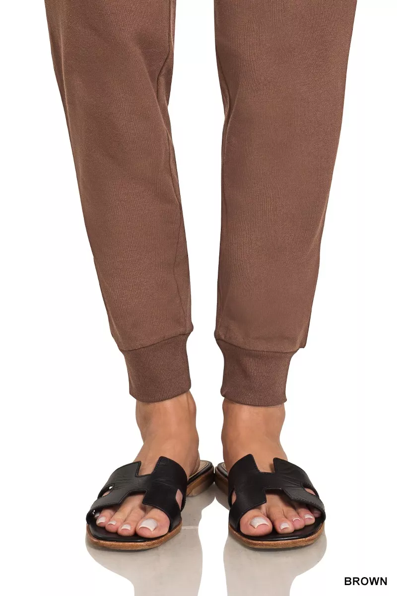 Drawstring Cotton Joggers with Pockets, image 3