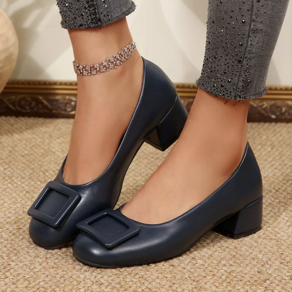 Buckle Block Heel Pumps, image 5