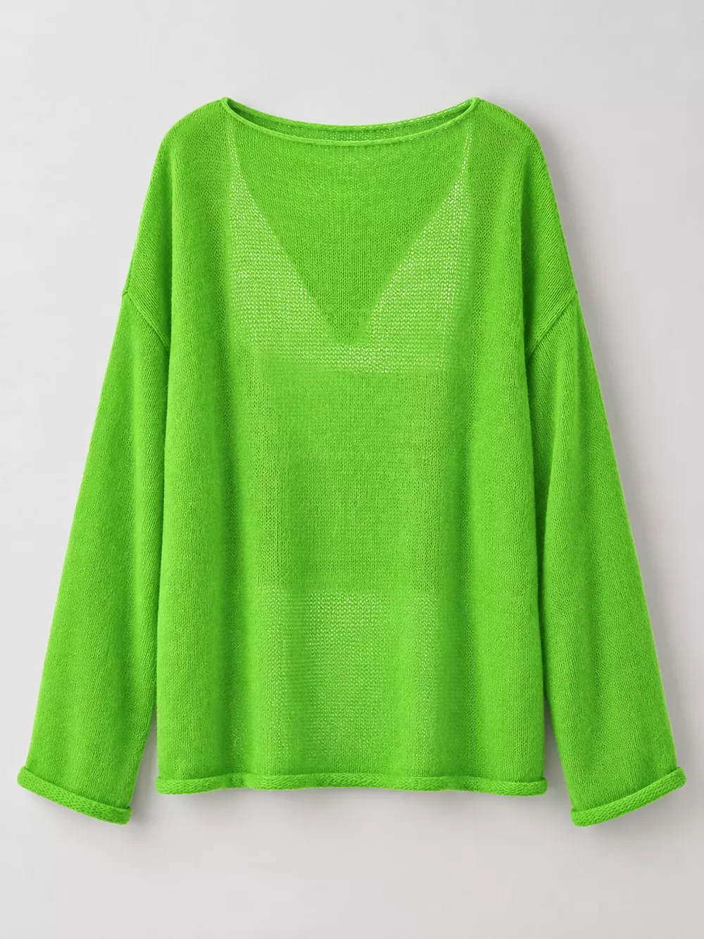 Full Size Sheer Lightweight Knit Top Plus Size, image 49