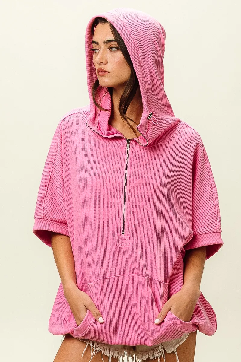 Vintage Washed Waffle Thermal Hoodie, image 4