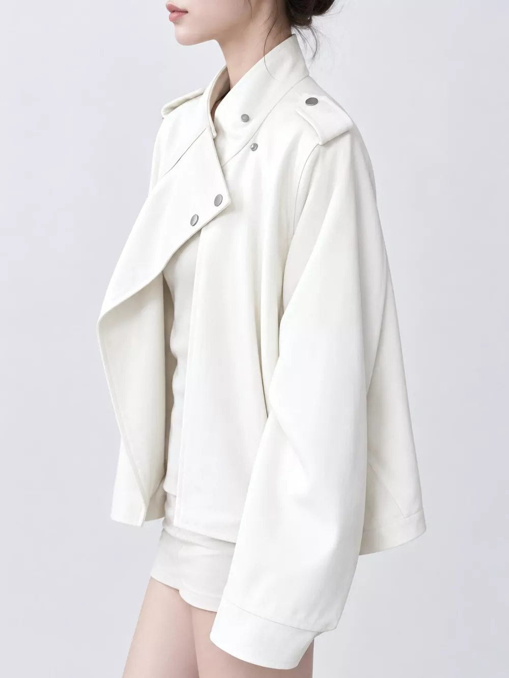 Asymmetric Zip-Up Moto-Style Jacket, image 2