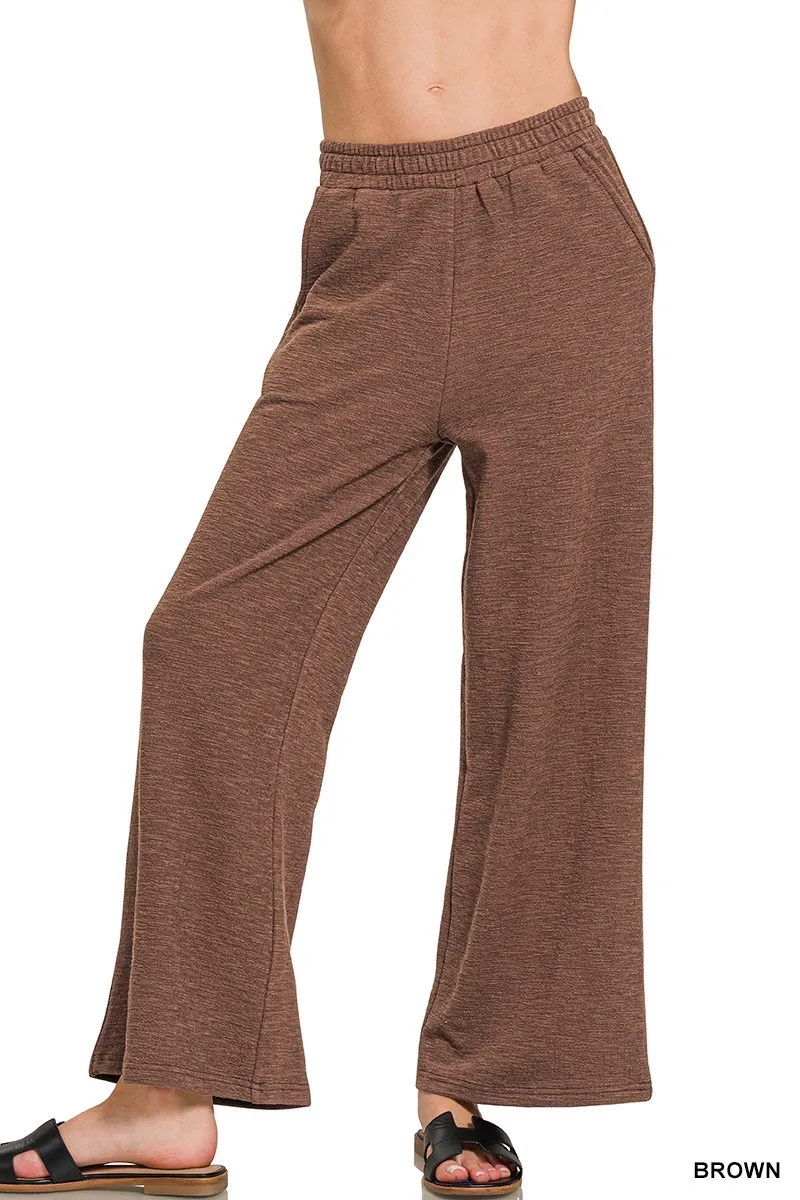 Cotton Slub Wide Leg Pants, image 2