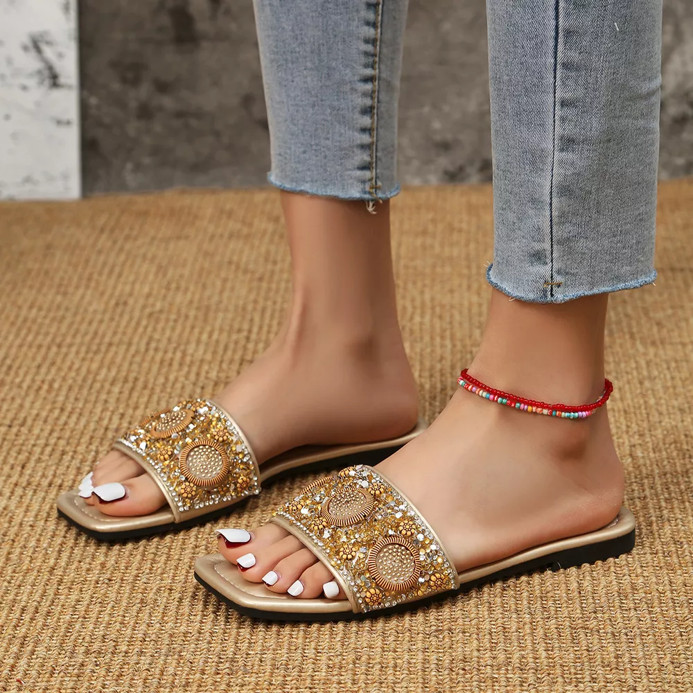 Rhinestone Open Toe Sandals, image 7