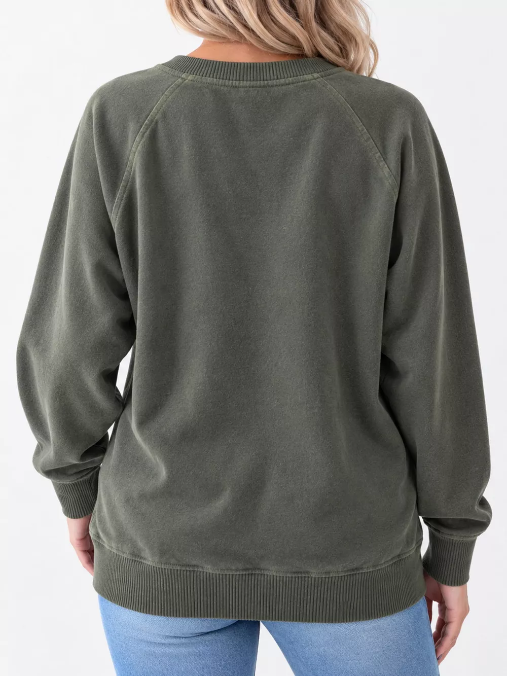 Crew Neck Raglan Sleeve Sweatshirt, image 8
