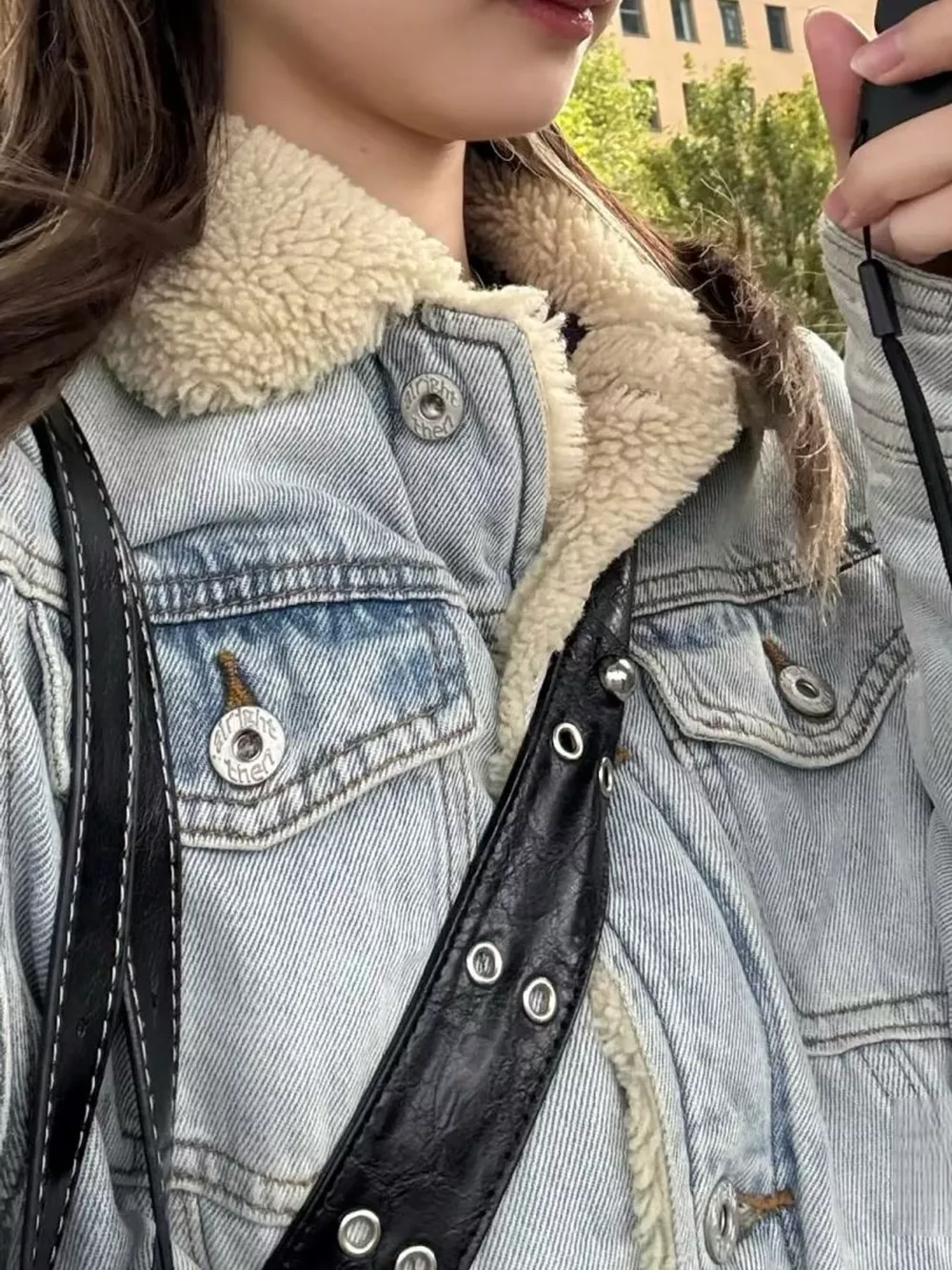 Sherpa-Lined Denim Jacket, image 5