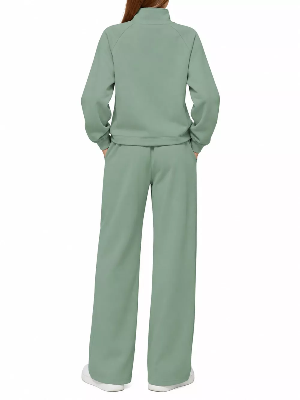 Half-Zip Sweatshirt and Wide-Leg Pants Set, image 53