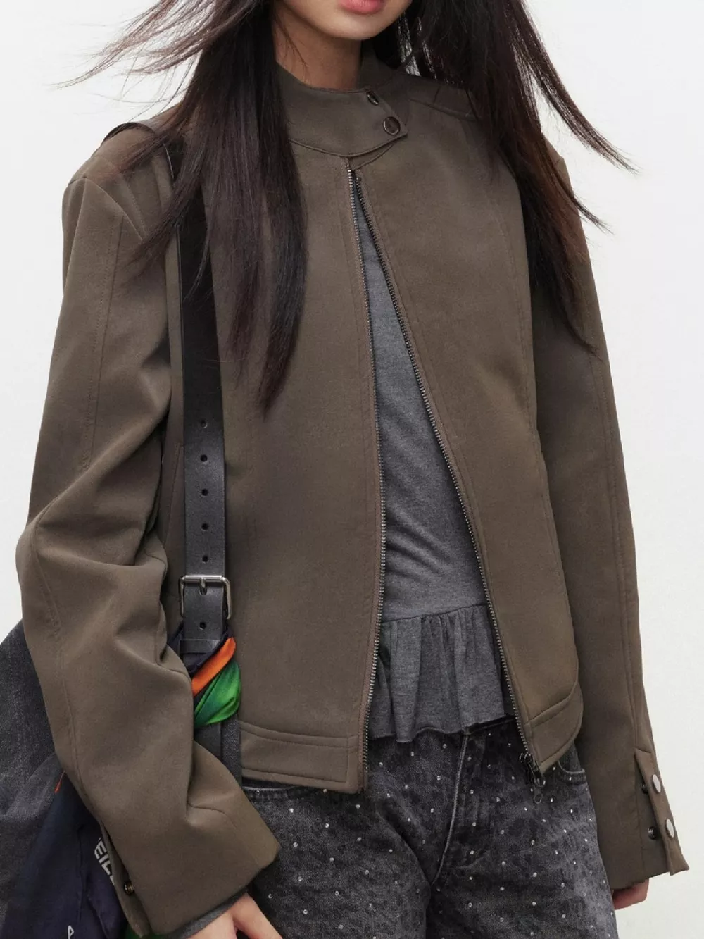 Zip Up Cropped Jacket, image 2