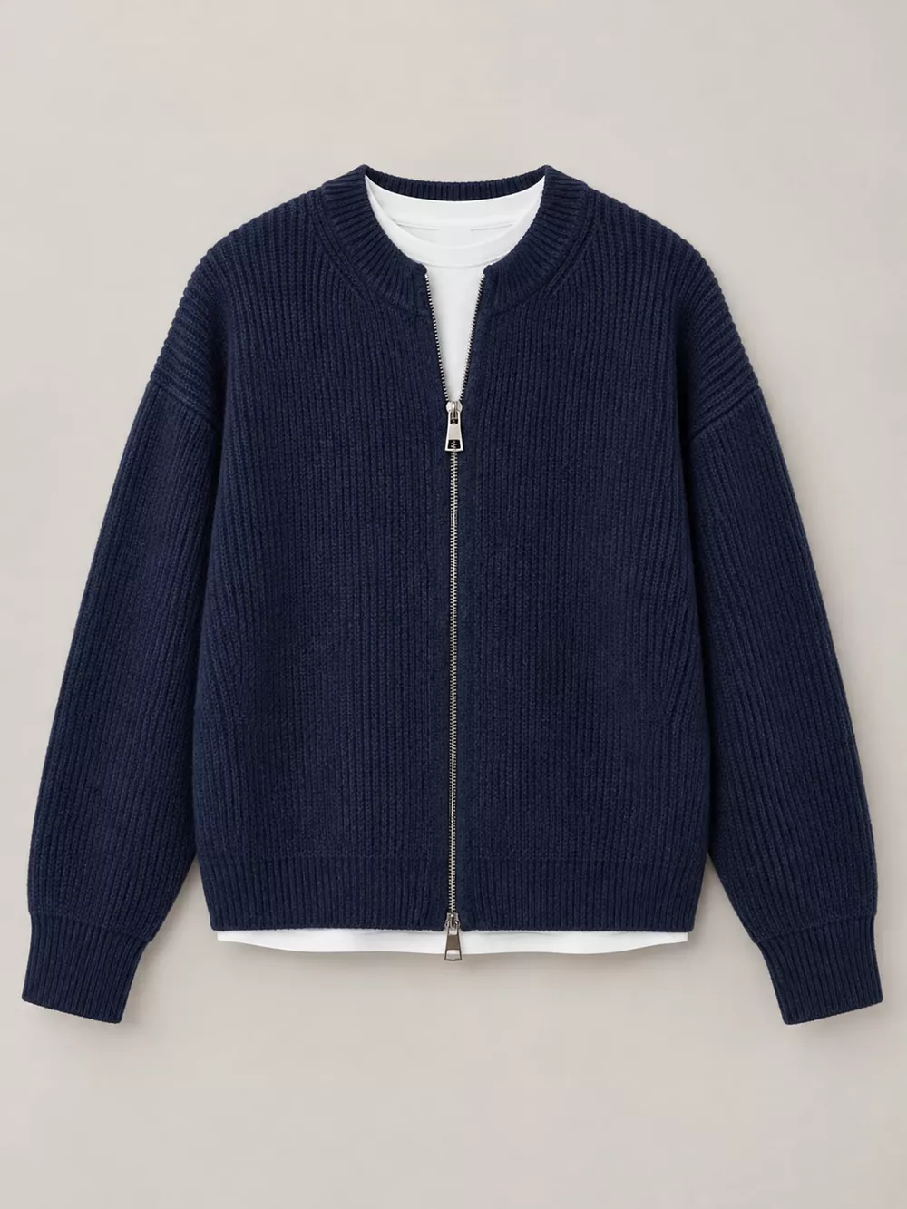 Zip Up Dropped Shoulder Cardigan, image 17