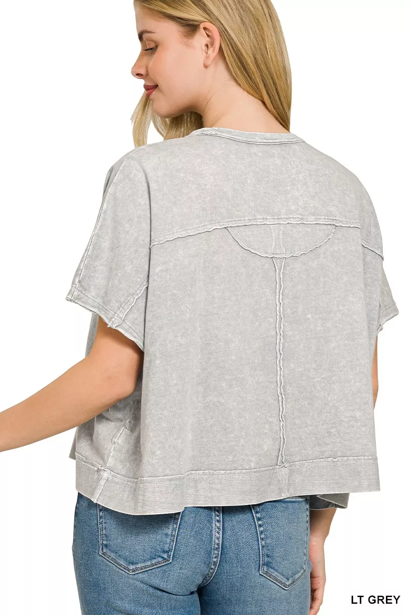 Halo Snow Washed Boxy Top & Shorts Set, image 4