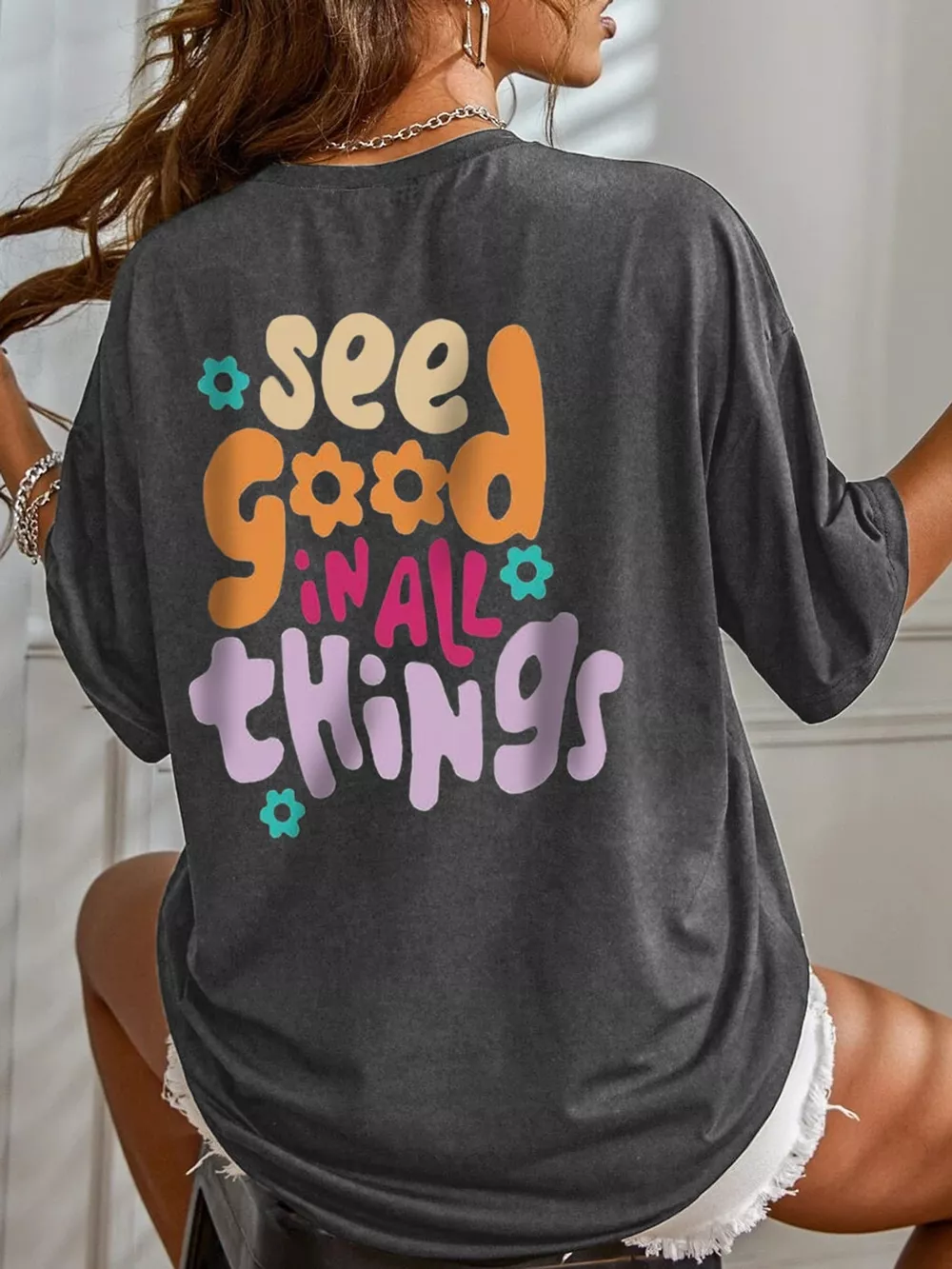 Graphic Back Oversized T-Shirt, image 4