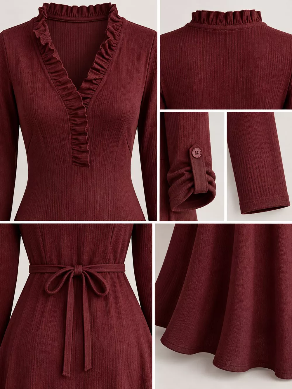 Full Size Frill Roll-Up Sleeve Maxi Dress Plus Size, image 18
