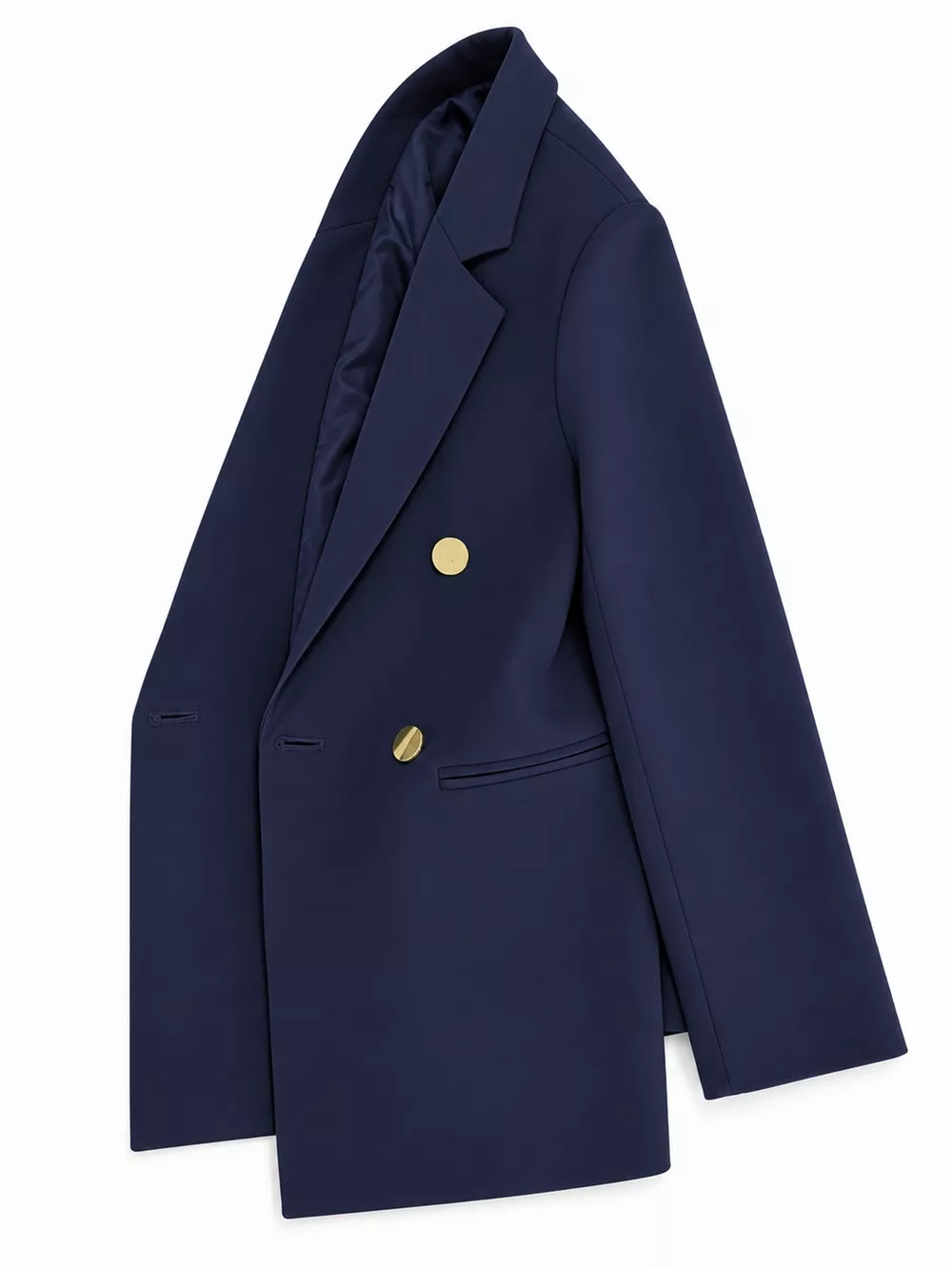 Full Size Minimalist Double-Breasted White Blazer Plus Size, image 8