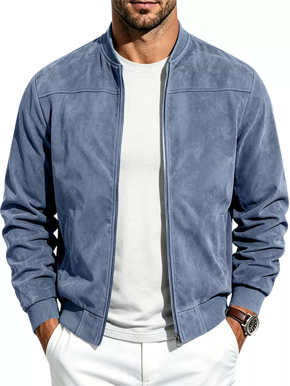 Men's Full Size Zip Up Long Sleeve Jacket Plus Size, image 10