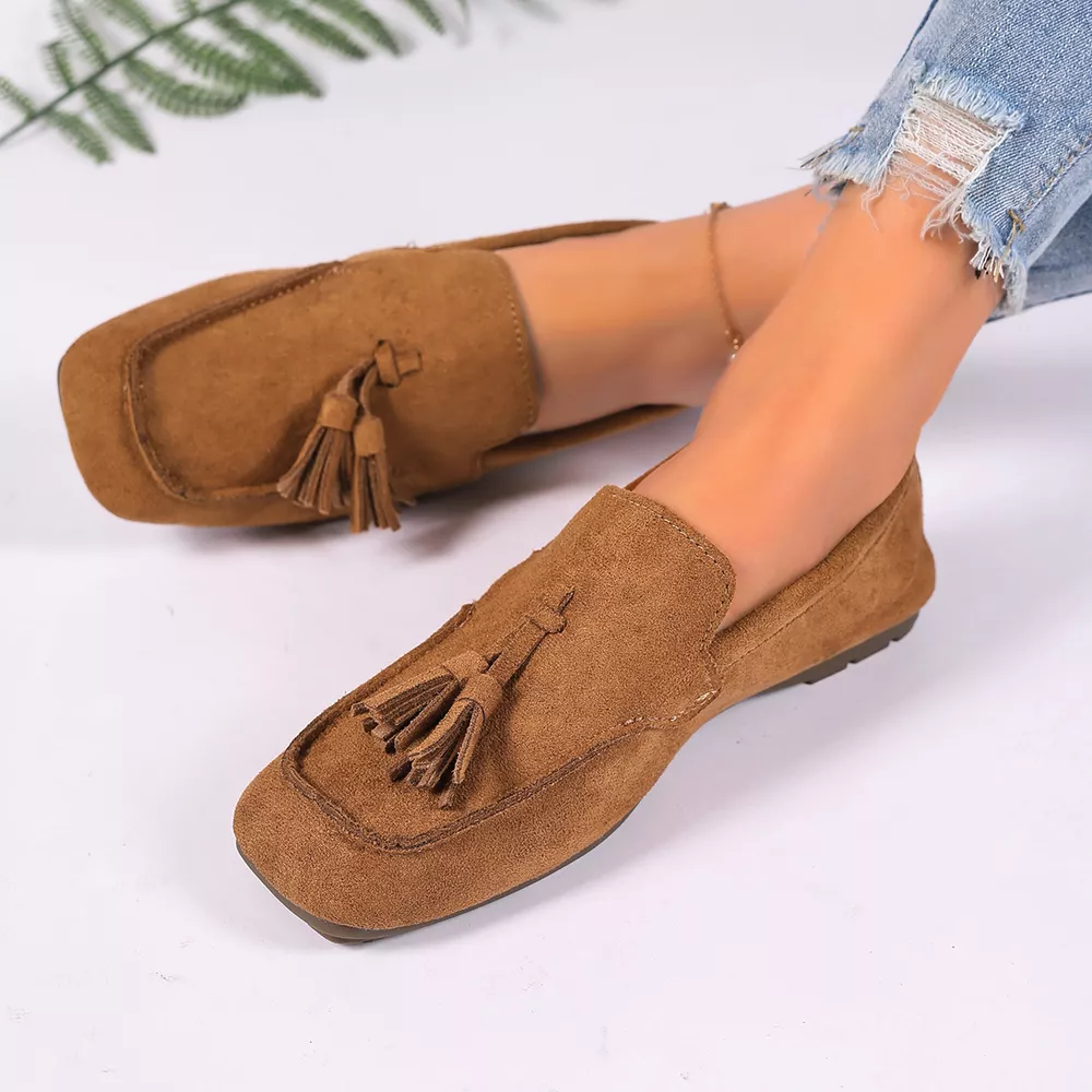 Tassel Accent Suede Loafers, image 8