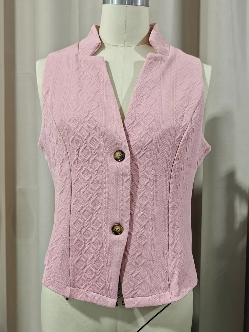 Textured Slim-Fit Button-Down Vest Coat, image 12