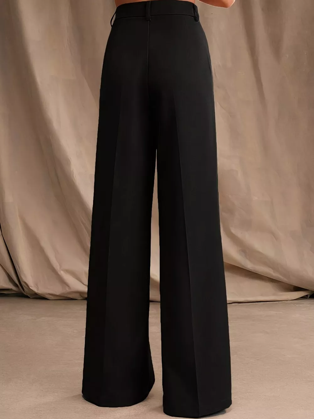 High-Waisted Pleated Wide-Leg Pants, image 4