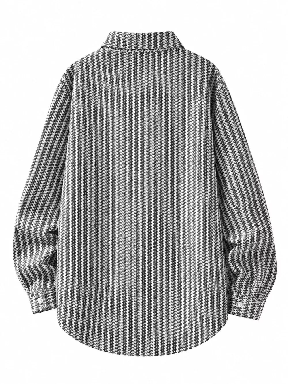 Men's Plus Size Button Up Long Sleeve Shacket, image 3