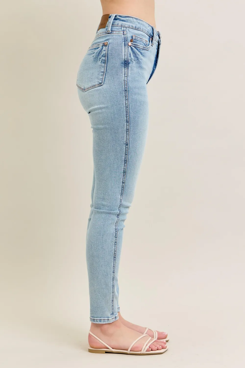 Full Size Mr Tummy Control Vintage Wash Skinny Jeans Plus Size, image 4