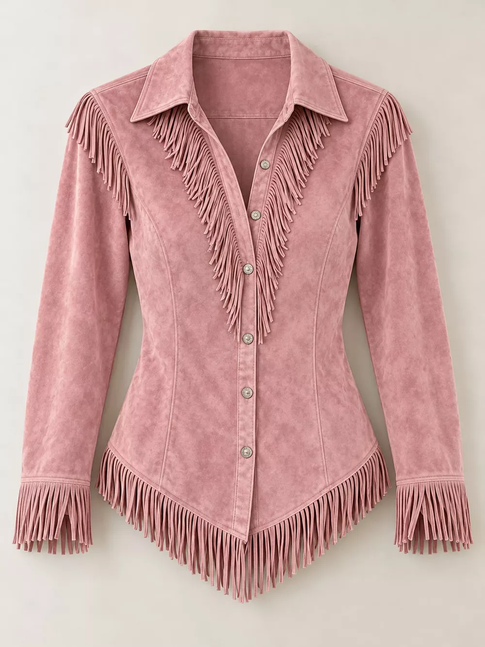 Full Size Fringed Button Up Shirt Plus Size, image 4