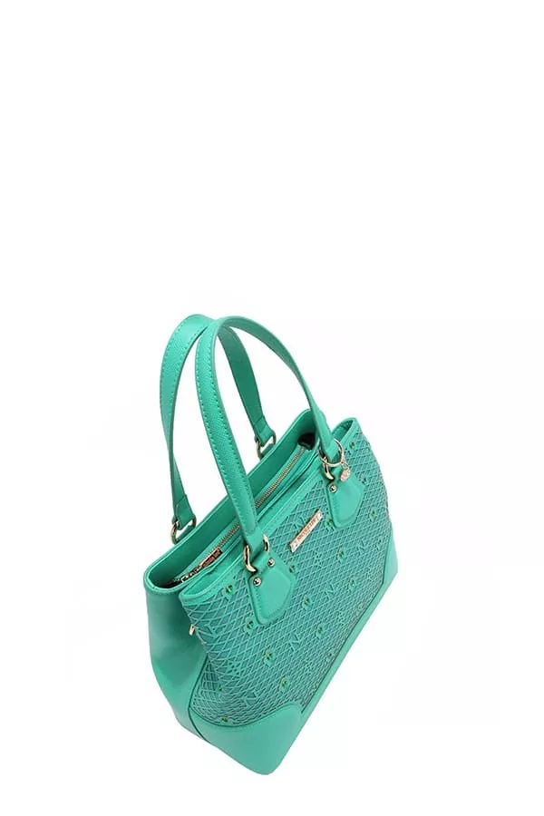 Monogram Pattern Handbag with Rhinestones Decor, image 11